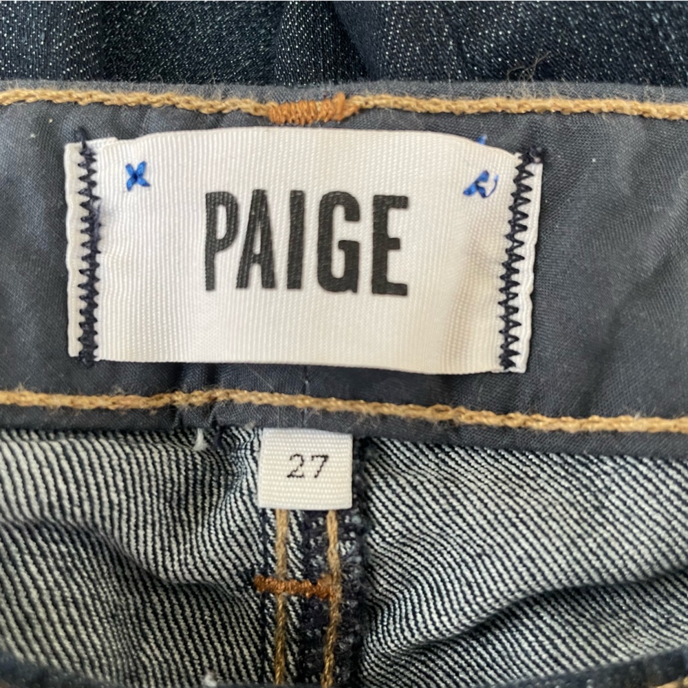 Paige Skyline Skinny USA Dark Wash Blue Stretch Jeans 27 - Picture 6 of 10